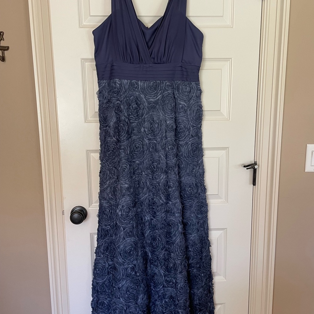 Alex Evenings Navy Floral Maxi Dress